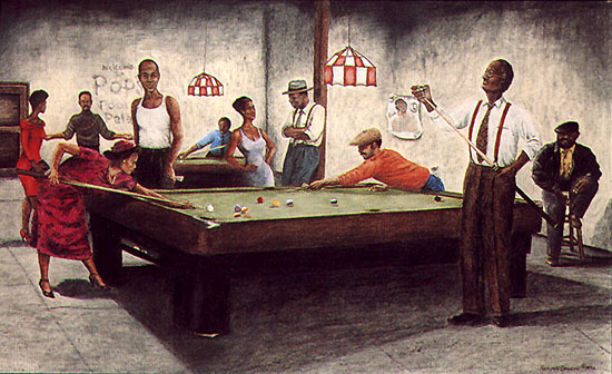 Black Men Playing Pool